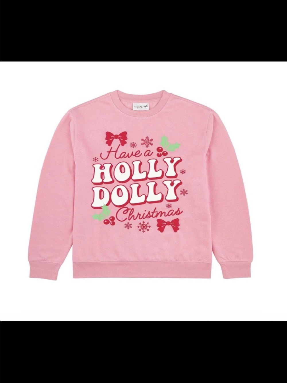 Have a Holly Dolly Christmas Pink Holiday Sweatshirt size medium